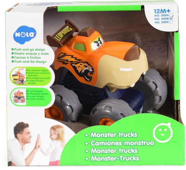 Ensemble de jouets Monster Truck Big Wheels Véhicules animaux à tirer vers l'arrière, voiture taureau à friction, voiture crocodile Push and Go 3 designs pour bébé