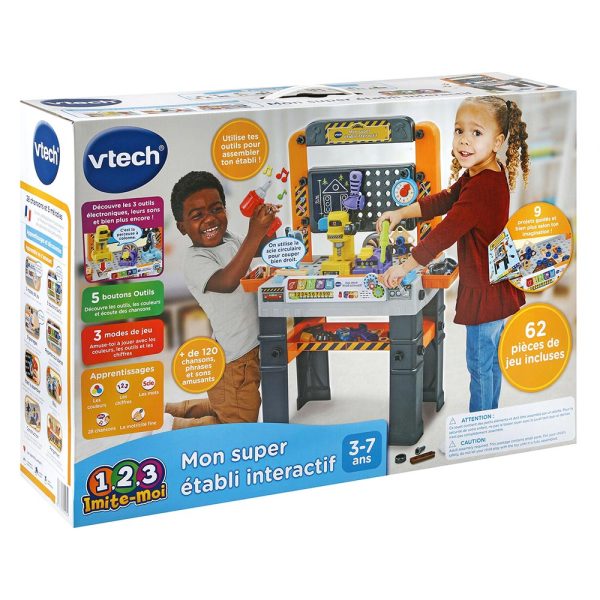 ⁦VTech - Mon Super Établi Interactif, Bricolage Enfant, Jeux Éducatifs, Jeu de Construction Autonome, 96 Pièces et Accessoires de Jeu, Cadeau Garçon et Fille de 3 Ans à 7 Ans - Contenu en Français⁩ - الصورة ⁦3⁩