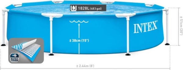 Piscine de jardin INTEX 28205 Metal Frame 244 x 51 cm – Image 3