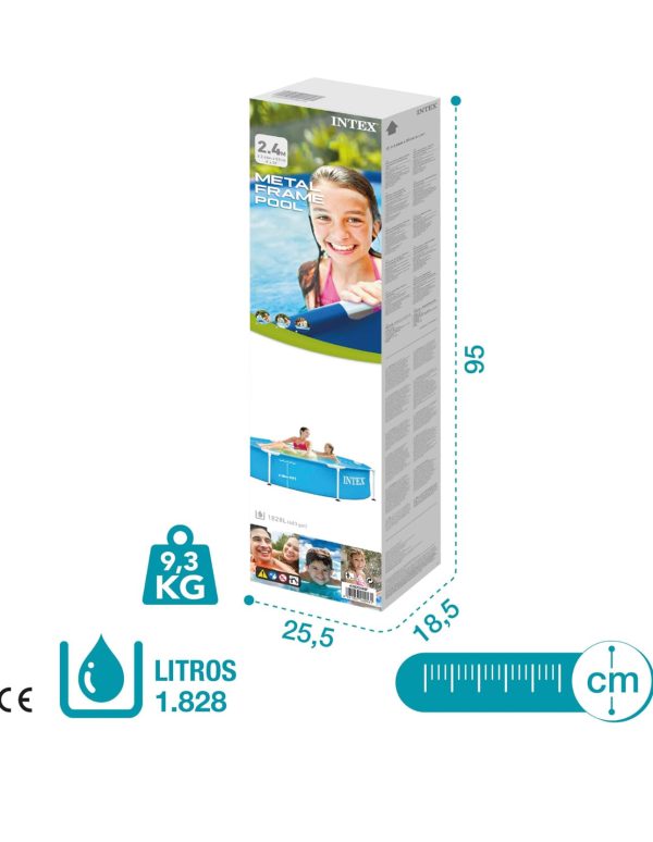 Intex 28205 Piscina Metal Frame, 244 X 51 Cm, Blu – Image 4